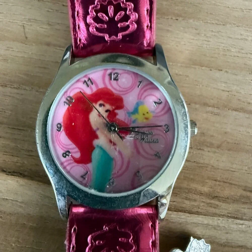 Disney's The Little Mermaid Princess of the Waves Watch with charm. Pink band.
